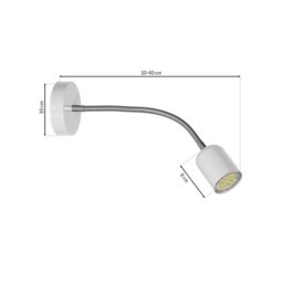 Rackhams Maxi White Wall Lamp 1XGU10 High Quality Hand Made Scandi Style Wall Light Stylish Subtle And Fully Adjustable - thumbnail 6