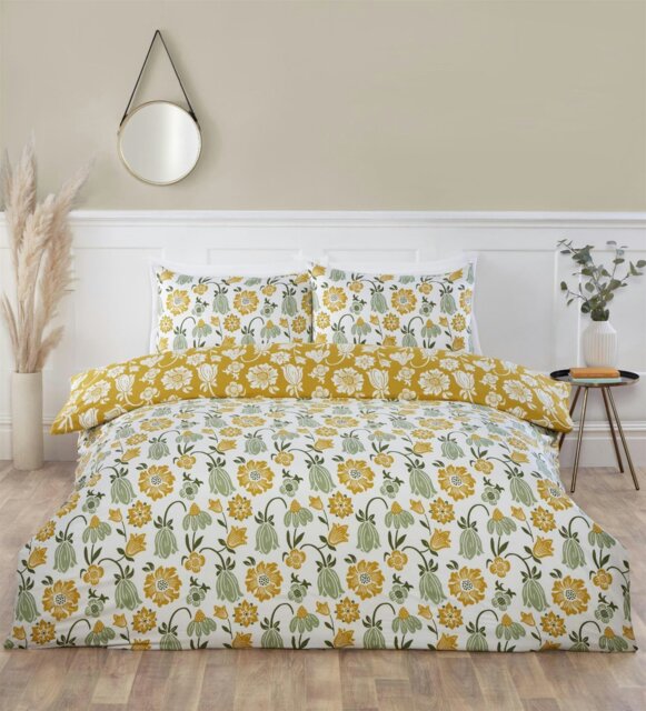Rackhams Victorian Bloom Green Duvet Cover Set - Green - Polyester - Single - image 1