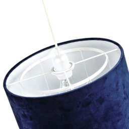 Rackhams Soft Midnight Blue Velvet Pendant Lamp Shade with Hanging Felt Stars and Clouds - thumbnail 4