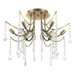 Rackhams Elegant Semi Flush Chandelier Ceiling Light in Matte Antique Brass - thumbnail 4