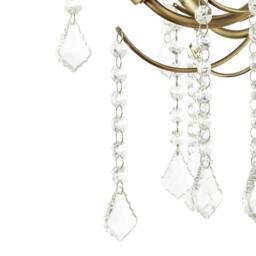 Rackhams Elegant Semi Flush Chandelier Ceiling Light in Matte Antique Brass - thumbnail 5
