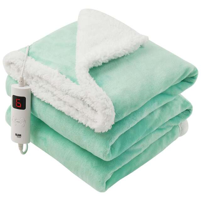 Rackhams Heated Throw Electric Fleece Over Blanket Sofa Bed Large 160 X 130cm Lucite Green - image 1