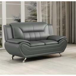 Rackhams Eclipse Leather 3+2 Seater Sofa in Grey - 3 Seater & 2 Seater Set - thumbnail 5