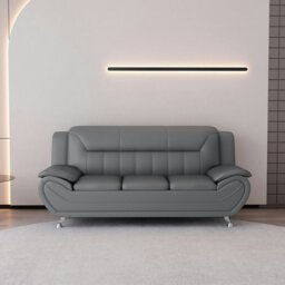 Rackhams Eclipse Leather 3+2 Seater Sofa in Grey - 3 Seater & 2 Seater Set - thumbnail 3