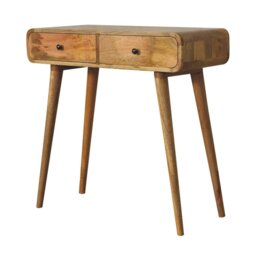 Rackhams Solid Wood Oak-ish Curved Hallway Table - thumbnail 2