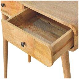 Rackhams Solid Wood Oak-ish Curved Hallway Table - thumbnail 6