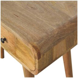 Rackhams Solid Wood Oak-ish Curved Hallway Table - thumbnail 5