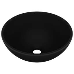 Rackhams Luxury Bathroom Basin Round Matt Black 32.5x14 cm Ceramic - thumbnail 2