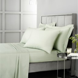Rackhams 400 Thread Count Cotton Sateen Standard Pillowcase Pair - Green - 50x75cm (x2) - thumbnail 4