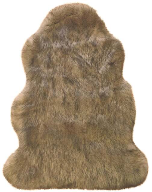 Rackhams Luxury Brown Faux Fur Rug - 60X90 cm - image 1