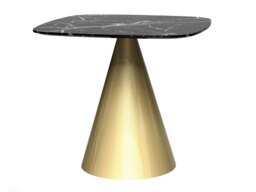 Rackhams Oscar Square Dining Tables - Small - Brass Brushed - Brown Marble - thumbnail 5
