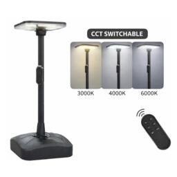 Rackhams 240W PIR Solar Garden Lights with water tank stand, 25W Solar Panel and 24AH Battery, CCT switchable with Remote