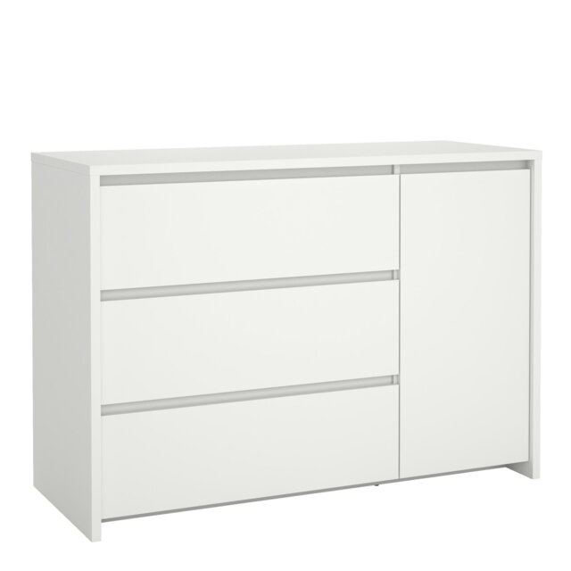 Rackhams Next Sideboard with 1 Door and 3 Drawers White - White - 118.6 - 1 - image 1