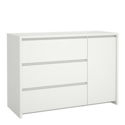 Rackhams Next Sideboard with 1 Door and 3 Drawers White - White - 118.6 - 1 - thumbnail 1