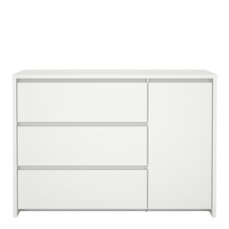 Rackhams Next Sideboard with 1 Door and 3 Drawers White - White - 118.6 - 1 - thumbnail 2