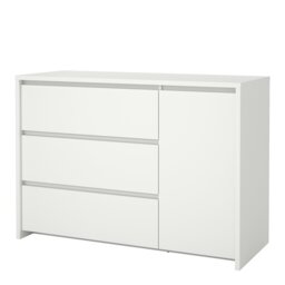 Rackhams Next Sideboard with 1 Door and 3 Drawers White - White - 118.6 - 1 - thumbnail 3