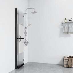 Rackhams Foldable Walk-in Shower Wall Half Frosted ESG Glass 70x190 cm - Aluminium, tempered glass - thumbnail 3