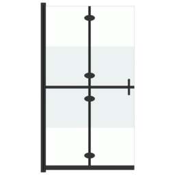 Rackhams Foldable Walk-in Shower Wall Half Frosted ESG Glass 70x190 cm - Aluminium, tempered glass - thumbnail 2