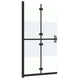 Rackhams Foldable Walk-in Shower Wall Half Frosted ESG Glass 70x190 cm - Aluminium, tempered glass - thumbnail 4