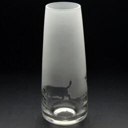 Rackhams Basset Hound Dog Glass Bud Vase - Hand Etched/Engraved Gift - thumbnail 4