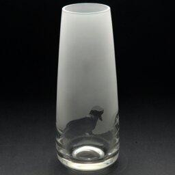 Rackhams Basset Hound Dog Glass Bud Vase - Hand Etched/Engraved Gift - thumbnail 2