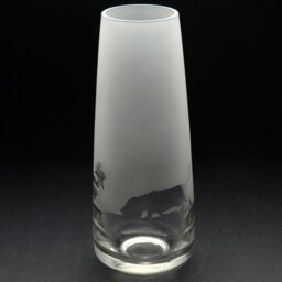 Rackhams Basset Hound Dog Glass Bud Vase - Hand Etched/Engraved Gift - thumbnail 3
