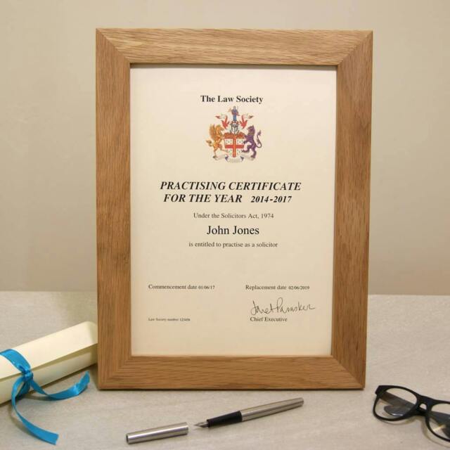 Rackhams Solid Oak A4 Graduation Certificate or Picture Frame - For A4 certificate or photo