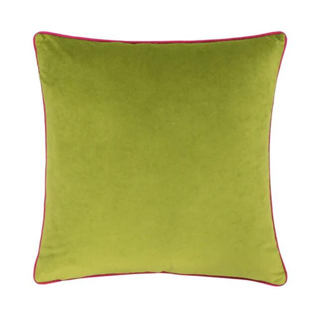 Rackhams Meridian Velvet Cushion Cover - Lime/Hot Pink - 45cm x 45cm - Lime/Hot Pink - 100% Polyester - image 1