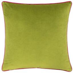 Rackhams Meridian Velvet Cushion Cover - Lime/Hot Pink - 45cm x 45cm - Lime/Hot Pink - 100% Polyester - thumbnail 2