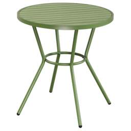 Rackhams 3 Piece Bistro Garden Set, Pair Of Rope Back Armchairs & Round Plastic Table, Moss Green - Terracotta - thumbnail 3
