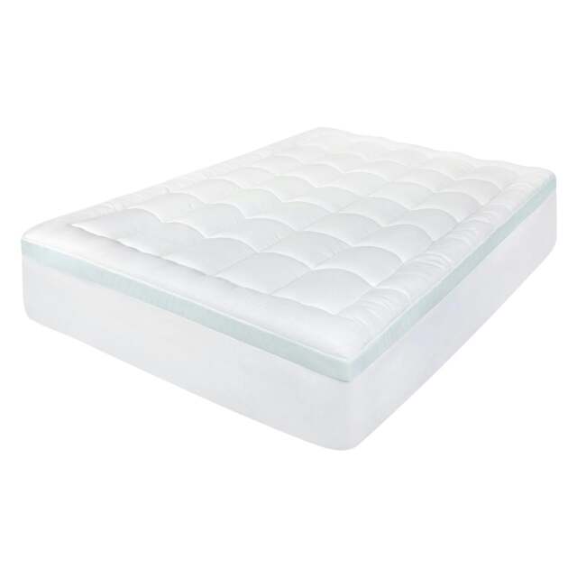 Rackhams Mattress Topper Double King Deep Quilted Memory Foam Microfiber Dual Layer - King/150x200cm - image 1