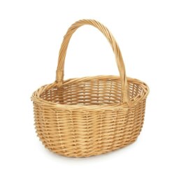Rackhams Full Buff Willow Childs Oval Wicker Shopping Basket - Navy Blue - thumbnail 2