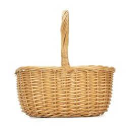 Rackhams Full Buff Willow Childs Oval Wicker Shopping Basket - Navy Blue - thumbnail 4