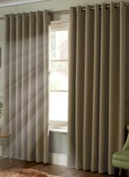 Rackhams Plain Blackout Ring top Curtains - Charcoal - 168cm width x 137cm drop - thumbnail 2