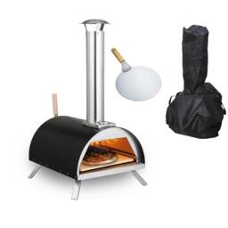 Rackhams Pizza Oven Thermometer Paddle Rain Cover Outdoor BBQ Black Silver