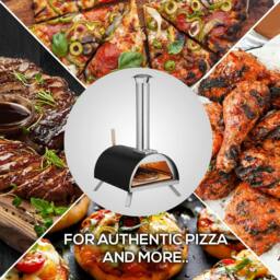 Rackhams Pizza Oven Thermometer Paddle Rain Cover Outdoor BBQ Black Silver - thumbnail 4