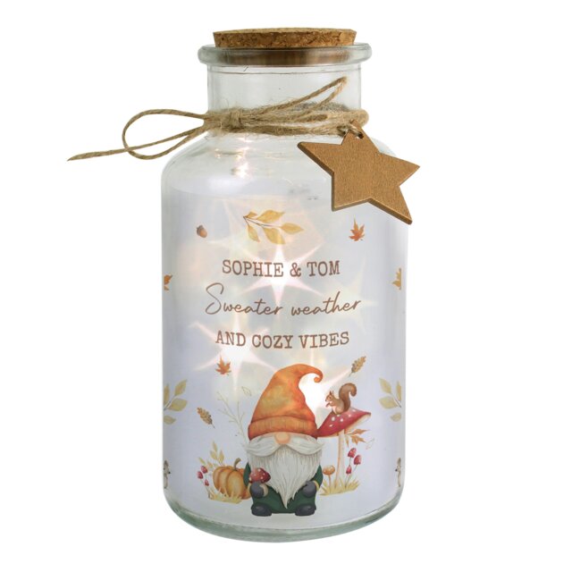 Rackhams Personalised Autumn Gonk LED Light Up Jar - image 1
