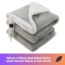 Rackhams Heated Throw Electric Blanket 6 Heat and 3 Timer Auto Shut Off - Digital Control - Machine Washable - Dark Grey - thumbnail 3