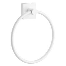 Rackhams Matt White Towel Ring (W)17cm Wall Mounted with Concealed Screws Bathroom Towel Holder
