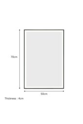Rackhams 50cm x 70cm Rectangular Anti-fog Bathroom Vanity Mirror Touch Sensor - Black - thumbnail 6