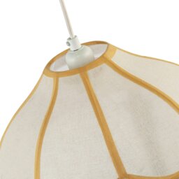 Rackhams Classic Natural Linen Pendant Ceiling Shade with Taupe Cotton Trim - thumbnail 3