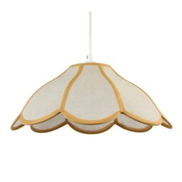 Rackhams Classic Natural Linen Pendant Ceiling Shade with Taupe Cotton Trim