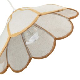 Rackhams Classic Natural Linen Pendant Ceiling Shade with Taupe Cotton Trim - thumbnail 4