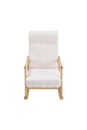Rackhams Velvet Upholstered Tufting Rocking Chair - Beige - thumbnail 4
