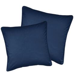 "Rackhams Pair of Soft Velvet Double Sided Zip Opening Piped Edge Cushion Covers - Cases Only - 22"" (55cm) x 22"" (55cm) - Grey" - thumbnail 6