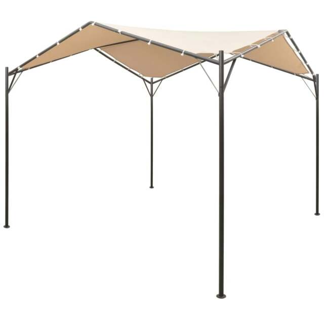 Rackhams Gazebo Pavilion Tent Canopy 4x4 m Steel Beige