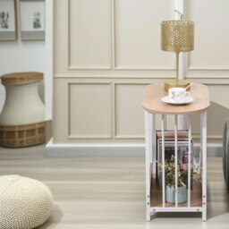Rackhams 2 Tier Narrow Side Table Oak - thumbnail 5