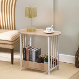 Rackhams 2 Tier Narrow Side Table Oak - thumbnail 6