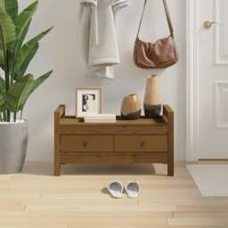 Rackhams Hall Bench Honey Brown 80x40x43 cm Solid Wood Pine - thumbnail 1