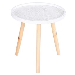 Rackhams Round Coffee Table W/ Solid Wood Legs Sofa End Side Coffee Table - thumbnail 2